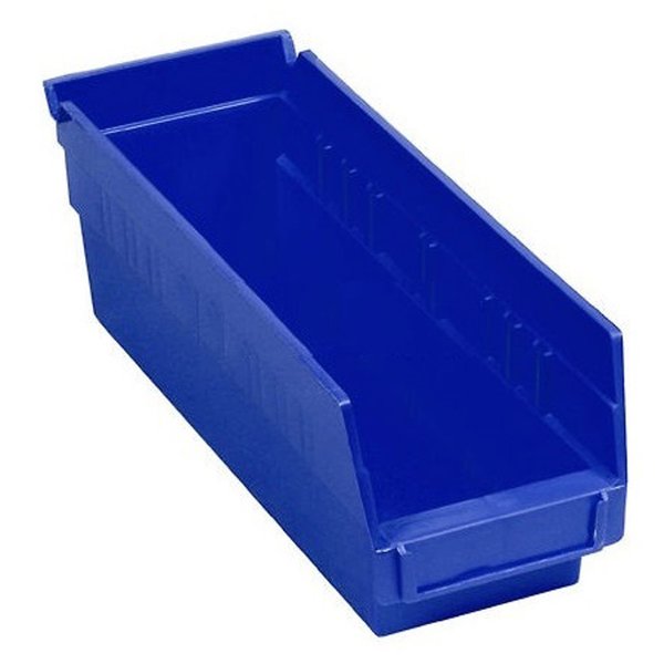 Global Industrial Storage Bin, Polypropylene, 4 in H, Blue 184837BL